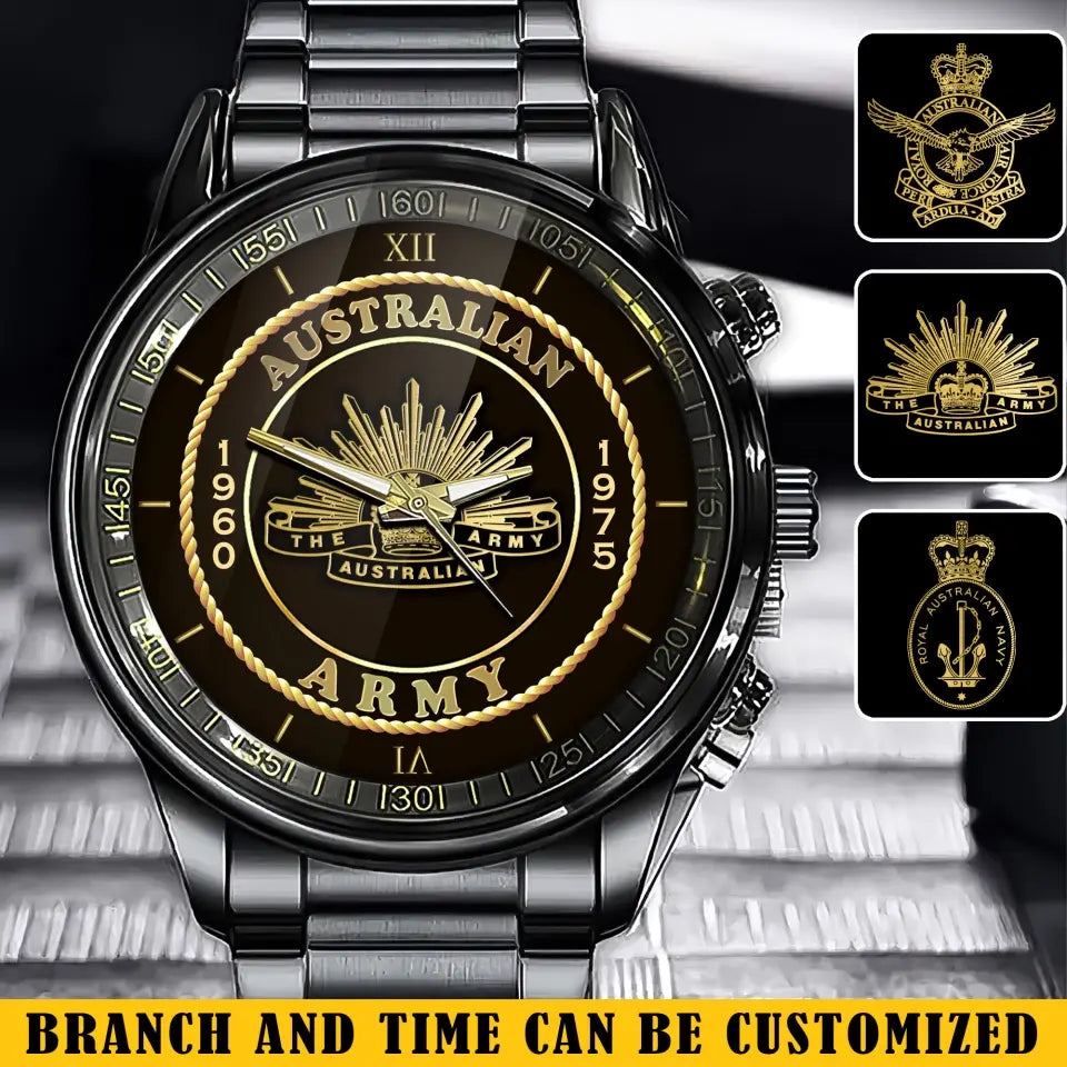 Personalized Australian Army Logo Custom Service Time Watch Printed AHVA241068