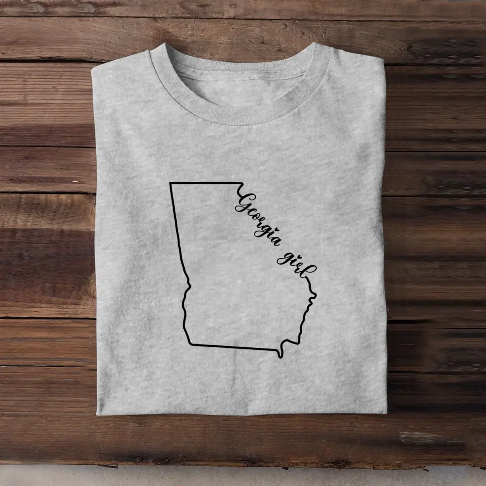 Personalized US State Girl Map T-shirt Printed HN241078