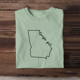 Personalized US State Girl Map T-shirt Printed HN241078
