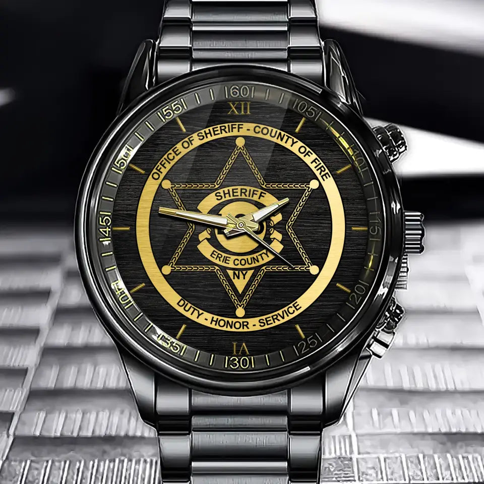 Personalized Office Sheriff County Of Fire Duty Honor Service Watch Printed AHVQ241080