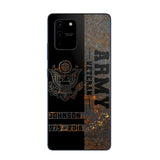 Personalized US Army Veteran US Army Logo Custom Name & Time Phonecase Printed QTKH241089