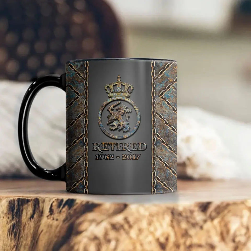 Personalized Netherlands Veteran Branch Logo & Custom Time Mug Printed VQ241095