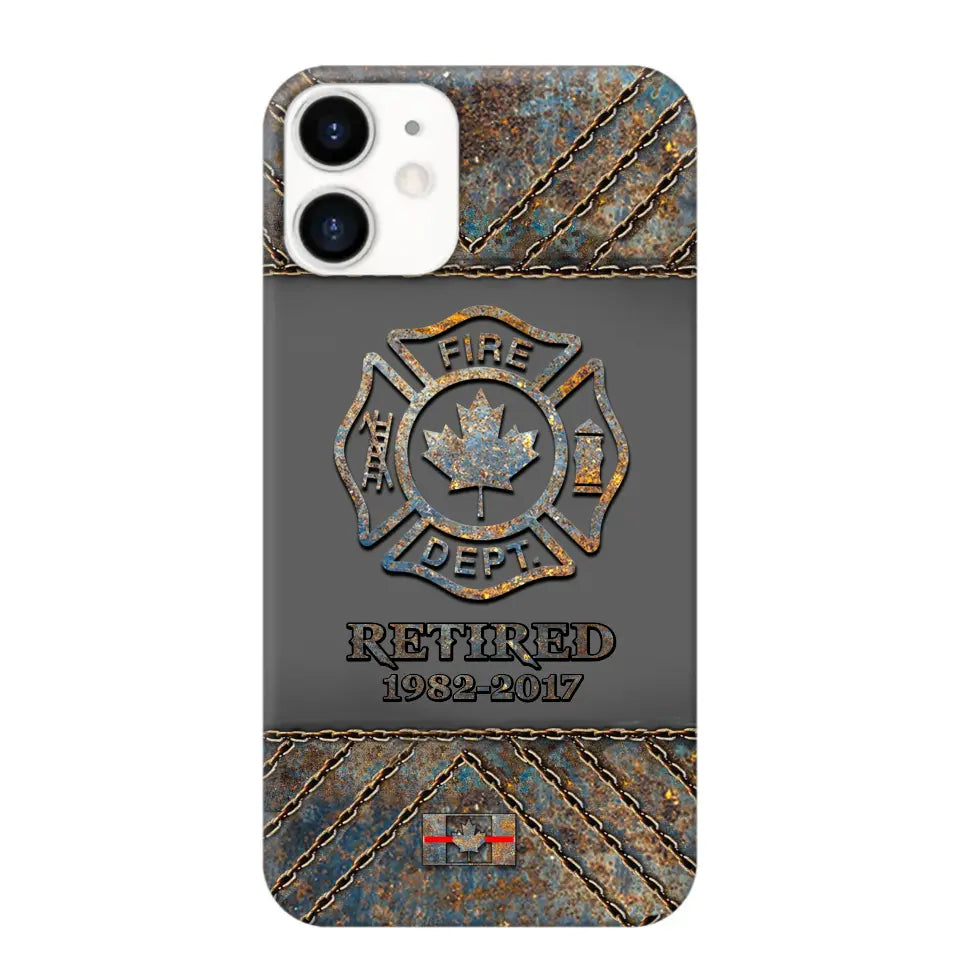 Personalized Retired Canadian Firefighter Custom Service Time Phonecase Printed QTKH241100