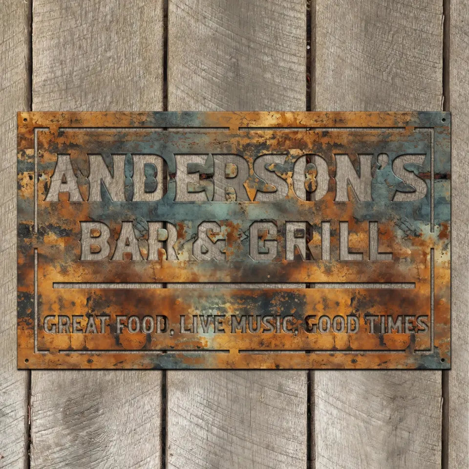 Personalized Anderson's Bar & Girl Great Food Live Good Times Music Camping Gift Metal Sign Printed KVH241110