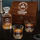 Personalized Canadian Army Veteran Logo Custom Name & ID Decanter Set with Glasses Printed AHHN241117