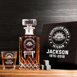 Personalized Australian Army Veteran Logo Custom Name & ID Decanter Set with Glasses Printed AHHN241117