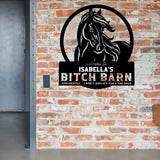 Personalized Welcome To Isabella's Bitch Barn Apparently I Don't Qualify For A She Shed Metal Sign Printed KVH241146