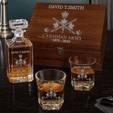 Personalized Canadian Army Logo Custom Rank, Name & Service Time Decanter Set with Glasses Printed KVH241168