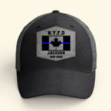 Personalized Canadian Police Custom Department & Name Thin Blue Line Flag Cap Printed KVH241188