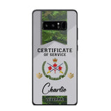 Personalized Canadian Veteran Logo Custom Name & Rank Gold Phonecase Printed AHHN241185