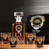 Personalized Australian Veteran Branch Logo Custom Name & Time Decanter Set with Glasses Printed AHVQ241192