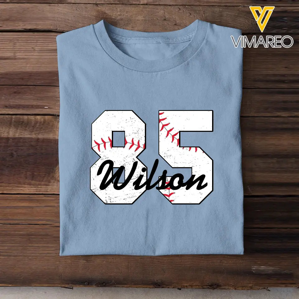 Personalized Baseball Player Custom Name & ID T-shirt Printed QTVA241235