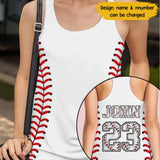 Personalized Baseball Player Custom Name & ID Women Tank Top 3D Printed QTVQ241230