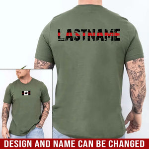 Personalized Canadian Firefighter Flag Custom Name T-shirt Printed HN241280