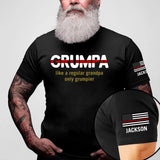 Personalized Grumpa Police Like A Regular Grandpa Only Grumpier US Firefighter Flag T-shirt Printed QTVQ241311