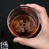Personalized Upload Your Photo Dad & Kids Famlily Image Father's Day Gift Whiskey Glass Print On Bottom Printed QTVA241313