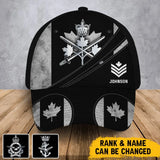Personalized Canadian Army Logo Canadian Rank Custom Name Cap 3D Printed AHVA241334