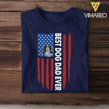 Personalized Upload Your Dog Photo Best Dog Dad Ever Independence Day 4th July T-shirt Printed QTKH241362
