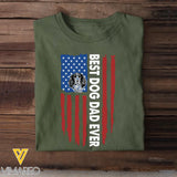 Personalized Upload Your Dog Photo Best Dog Dad Ever Independence Day 4th July T-shirt Printed QTKH241362