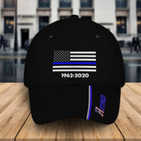 Personalized Retired US Police Flag Blue Line Custom Time Cap Printed QTKH241400