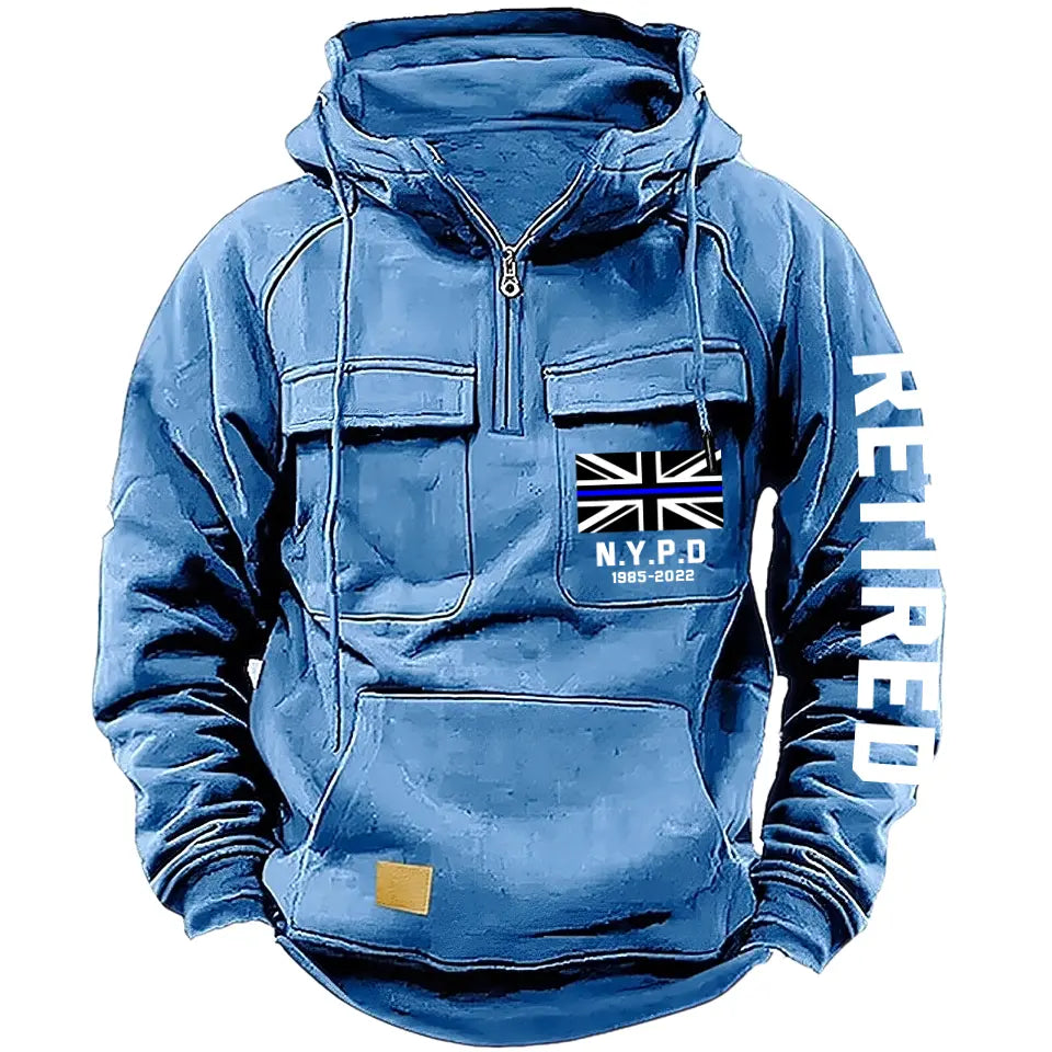 Personalized Retired UK Police Department Custom Time American Retro Hooded Sweatshirt Printed KVH241440