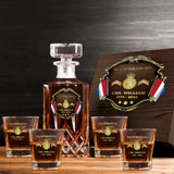 Personalized Netherlands Army Logo Rank Gold Custom Name & Time Decanter Set With Glasses Printed AHVA241480