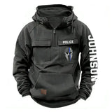 Personalized Blue Line Punisher Skull US Police Custom Name American Retro Hooded Sweatshirt Printed QTKH241477