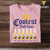 Personalized Coolest Dad Ever Beers & Kid Names Happy Father's Day Gift T-shirt Printed HN241482