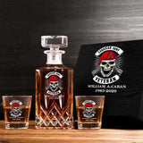 Personalized Canadian Veteran Skull Logo Custom Name & Time Decanter Set With Glasses Printed AHVA241491