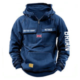 Personalized UK Army Veteran Custom Name France Flag American Retro Hooded Sweatshirt Printed QTVA241509
