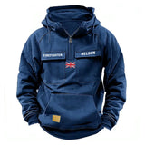 Personalized UK Flag UK Firefighter Custom Name American Retro Hooded Sweatshirt Printed QTKH241514