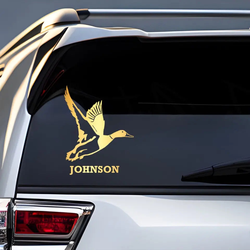 Personalized Duck Hunting Duck Flying Custom Name Decal Printed VQ241531