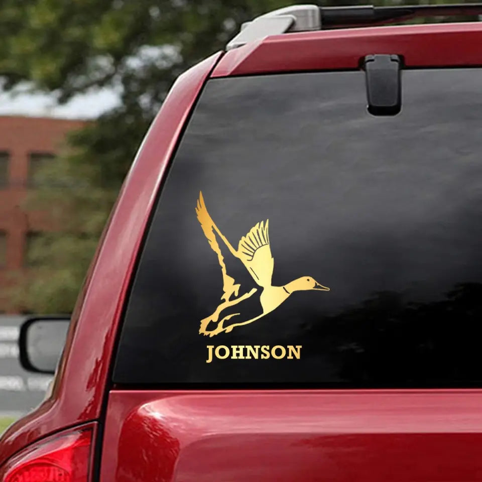 Personalized Duck Hunting Duck Flying Custom Name Decal Printed VQ241531