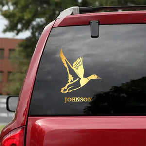 Personalized Duck Hunting Duck Flying Custom Name Decal Printed VQ241531
