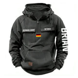 Personalized German Army Veteran Custom Name American Retro Hooded Sweatshirt Printed QTVA241542