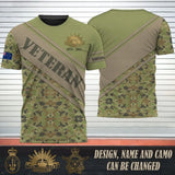 Personalized Australian Veteran Rank Camo Custom Name 3D T-shirt Printed QTHN241586