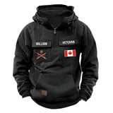 Personalized Canadian Veteran Logo Australia Flag Custom Name American Retro Hooded Sweatshirt Printed QTVA241596
