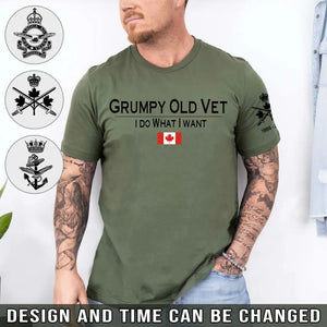 Personalized Grumpy Old Vet I Do What I Want Canadian Veteran T-shirt Printed QTHN241633