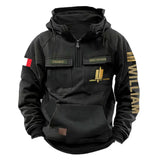 Personalized French Veteran Rank Gold & Logo American Retro Hooded Sweatshirt Printed KVH241636