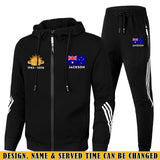 Personalized Australian Veteran Branch Logo & Name 2D Set Tracksuit Hooded Sweatshirt & Pants Printed VQ241638