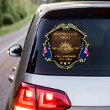 Personalized Australian Army Veteran Custom Name, Time & Rank Gold Decal Printed AHHN241668