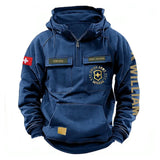 Personalized Swiss Army Veteran Rank Gold & Logo American Retro Hooded Sweatshirt Printed KVH241669