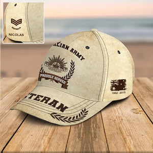 Personalized Australian Army Veteran Logo Custom Rank & Name 3D Printed AHVQ241689