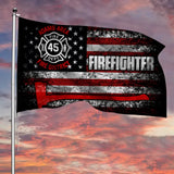 Personalized US Firefighter ID Number & Department House Flag Printed LVA241720