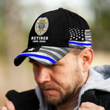 Personalized Retired Police US Badge US Police Flag Cap 3D Printed KVH241747