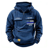 Personalized Retired US Police Department US Police Flag Blue Line American Retro Hooded Sweatshirt Printed QTHN241766