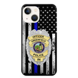 Personalized US Police Badge Police Officer US Flag Blue Line  Phonecase Printed LVA241798