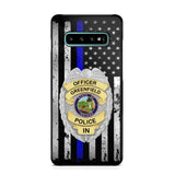 Personalized US Police Badge Police Officer US Flag Blue Line  Phonecase Printed LVA241798