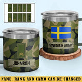 Personalized Swedish Army Veteran Rank Camo Coffee Cup Printed AHVA241826