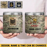 Personalized UK Veteran Rank Camo & Logo Coffee Cup Printed AHHN241846